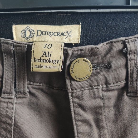 Democracy AB Technology Y2K chocolate brown cotton Capri pants_10 - Picture 2 of 8